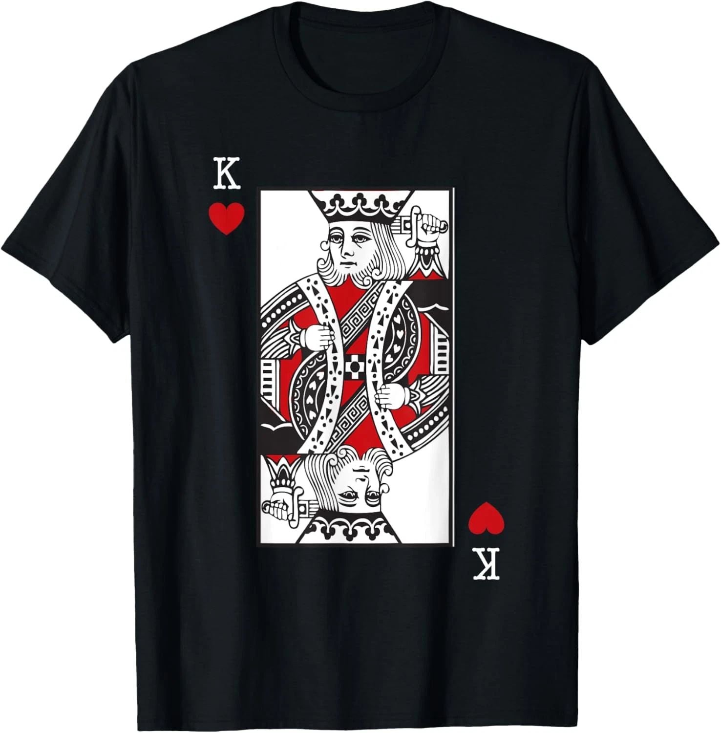King Of Hearts Valentines Day Cool Playing Card Poker Casino T-Shirt
