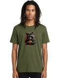 Raccoon-Eating-Noodles Mens Graphic Tee, 100% Cotton, Casual Summer Wear