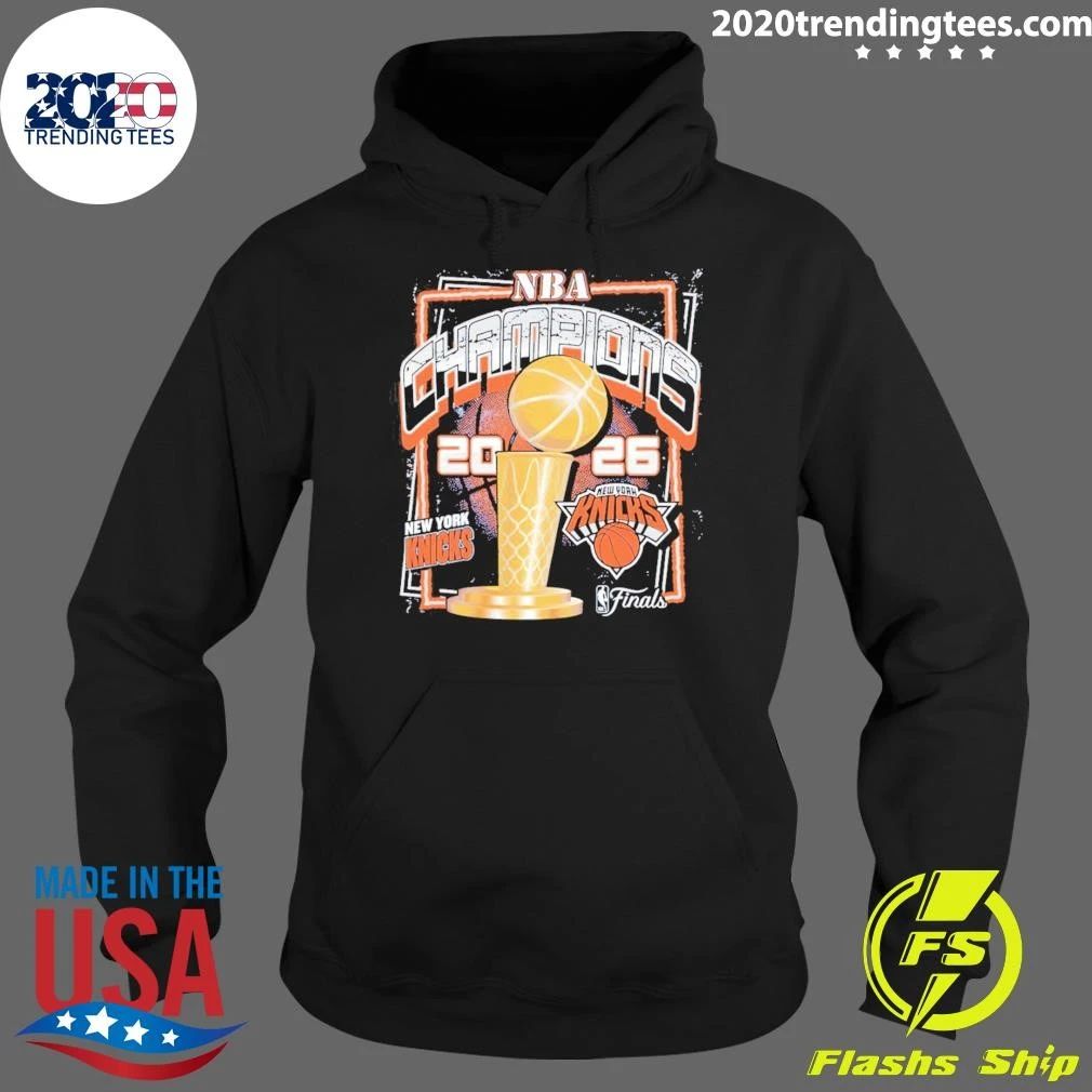 New York Knicks NBA Champions 2026 Finals Logo and Trophy Shirt