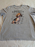 Cute Beagle T shirt  Gray. Men's xxl