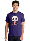 Panda-Drinking-Boba Mens Graphic Tee, 100% Cotton, Casual Summer Wear