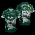 Personalized New York Jets Sunset Paradise Hawaiian Shirt