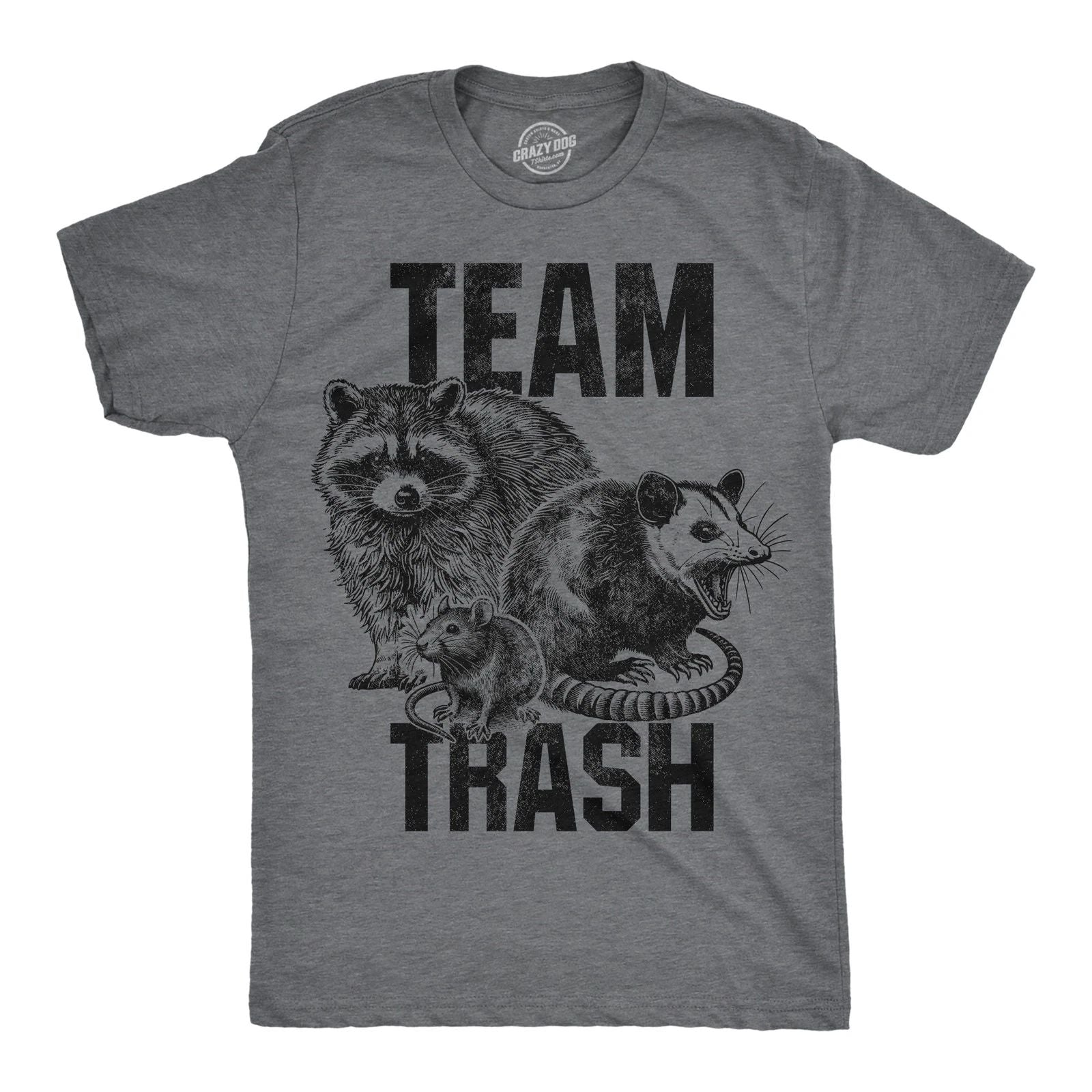 Mens Funny T Shirts Team Trash Sarcastic Raccoon Graphic Novelty Tee For Men