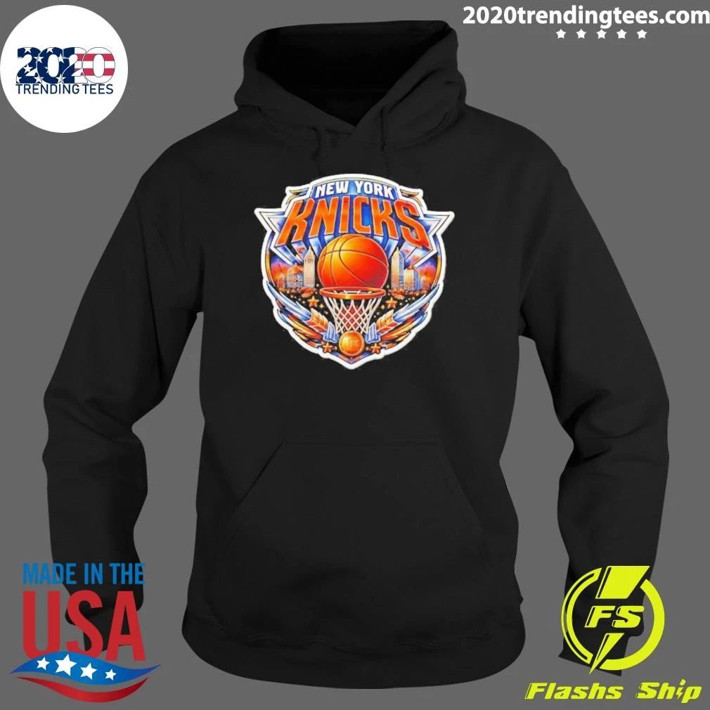 New York Knicks NBA Champions 2026 Logo Basketball Fan Skyline Shirt