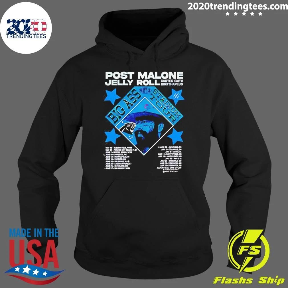 Charlotte Panthers X Post Malone Jelly Roll Big Ass Stadium Tour 2026 Shirt