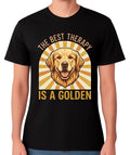 Best Therapy Is A Golden Retriever T-Shirt Dog Lover Gift Unisex Tee