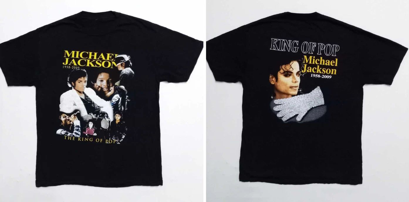 Vintage Michael Jackson King Of Pop Double Sided Graphic T-Shirt Rare Band Tee