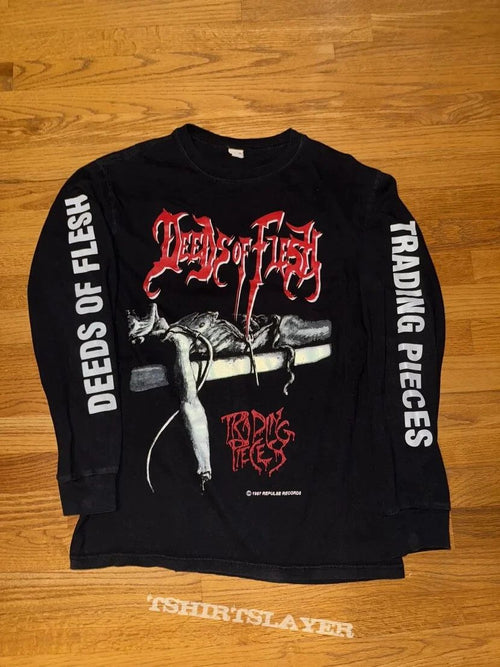 1997 DEEDS OF FLESH Boot Vintage Long Sleeves Shirt Reprint
