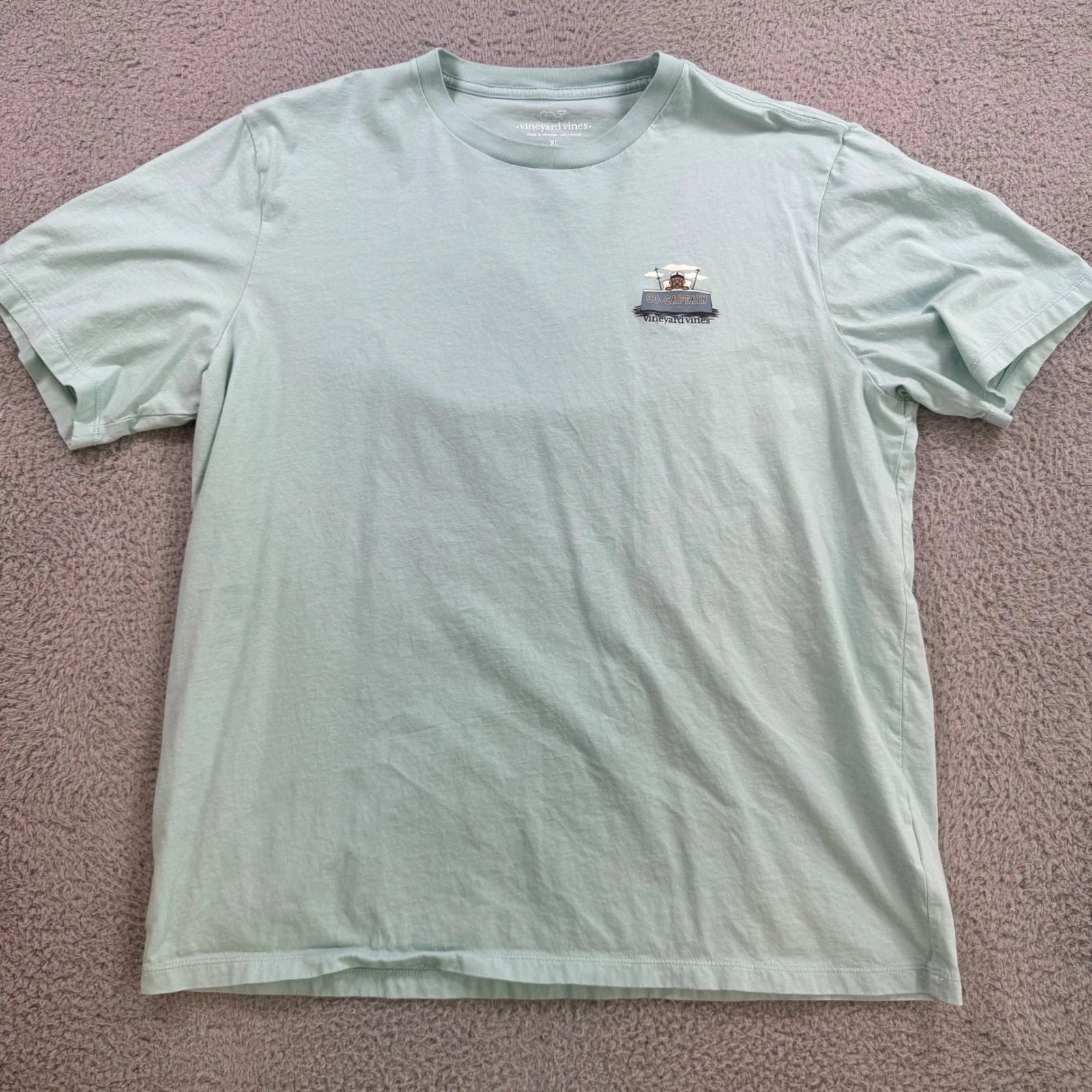 Vineyard Vines Mens XL Co-Captain Dog Edgartown MA Graphic T-Shirt Blue