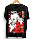 Inuyasha Sesshomaru T-shirt Red Moon Inu Yasha Kawaii Anime Tee All Size