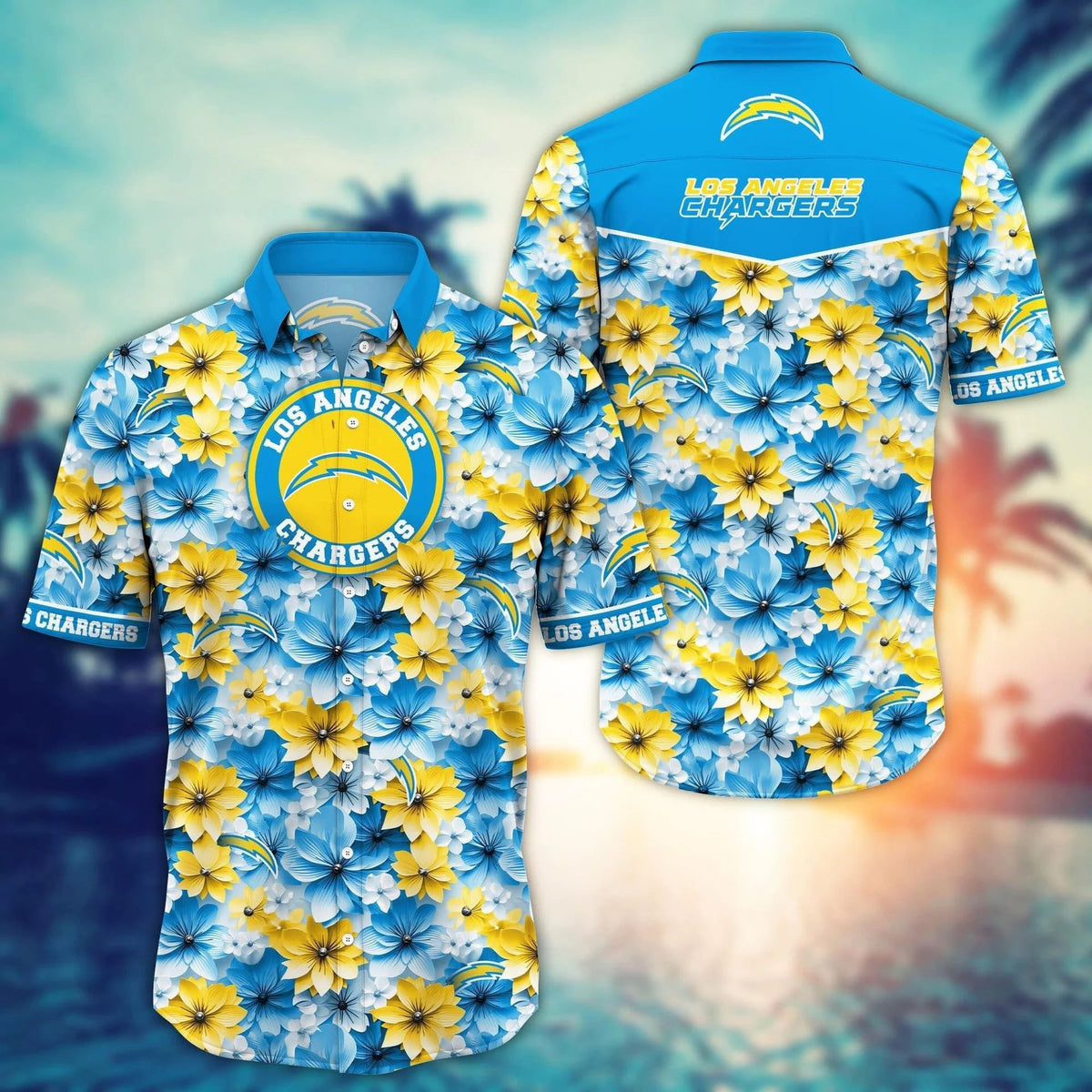 Los Angeles Chargers Hawaiian Shirt Floral Paradise Design 573700