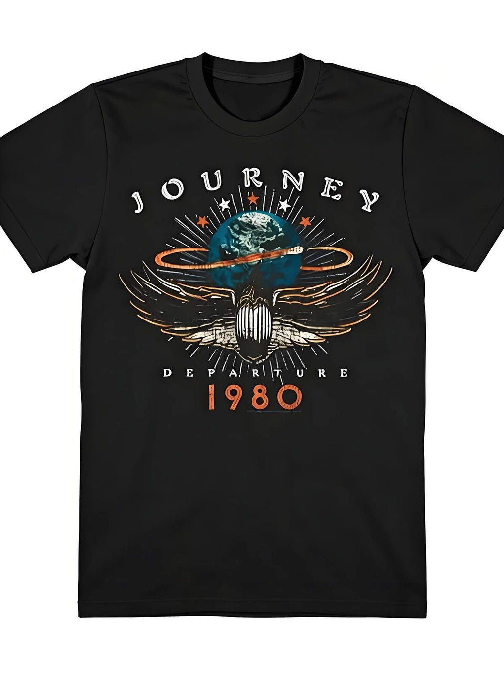 Vintage 1980s Rock Band Graphic Men's T-Shirt Black Casual Crew Neck Tee Fan Art