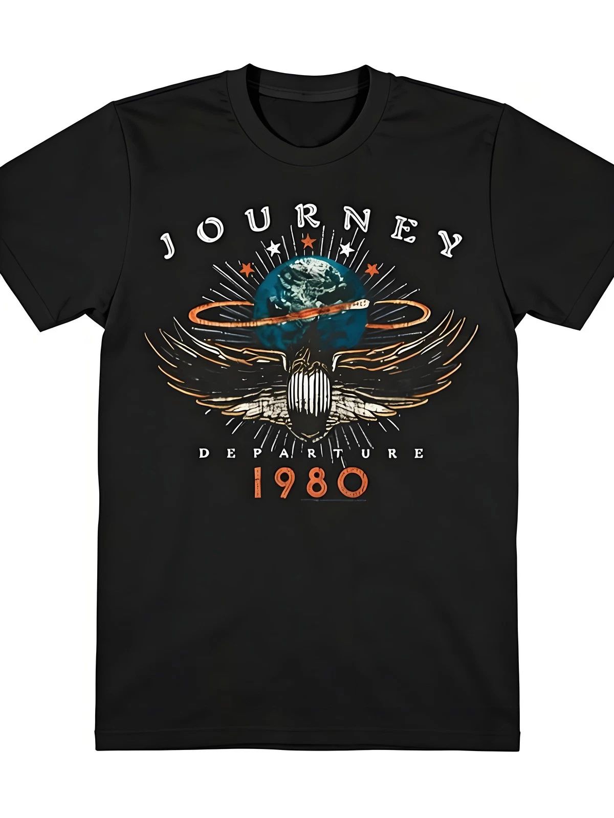 Vintage 1980s Rock Band Graphic Men's T-Shirt Black Casual Crew Neck Tee Fan Art