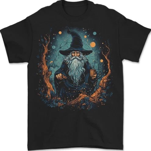 A Wise Old Wizard Fantasy Mens T-Shirt 100% Cotton
