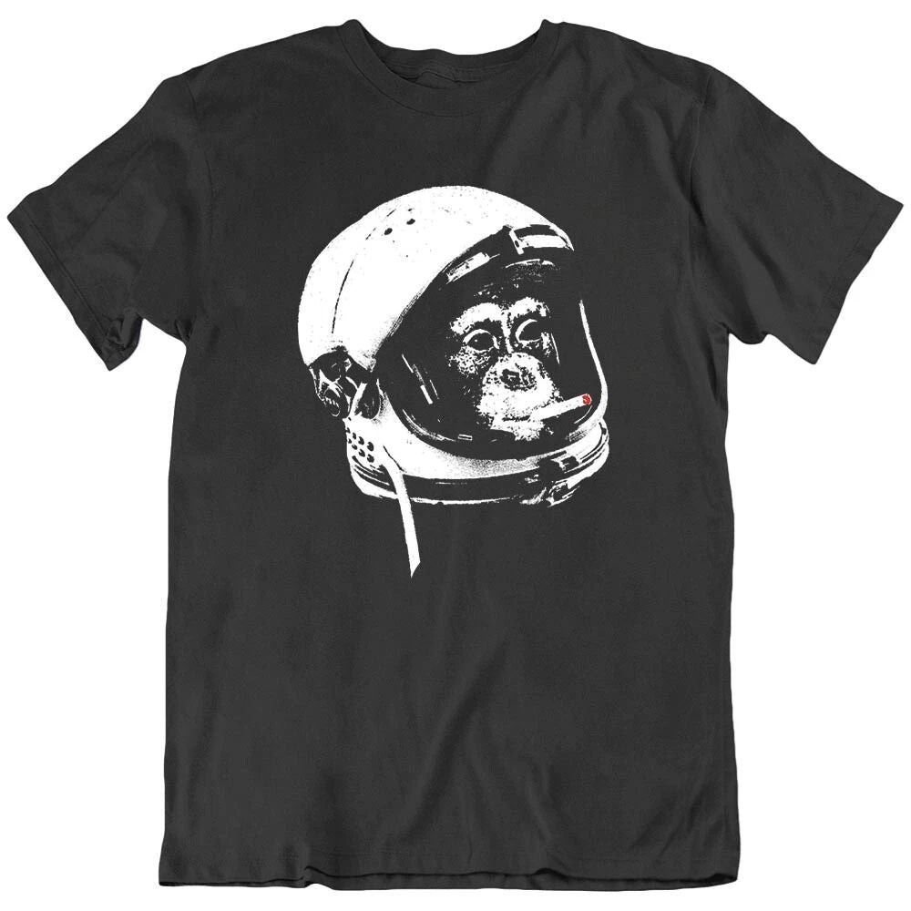 Astronaut Monkey Space Chimp Cigar NASA Funny T Shirt Tee Gift New