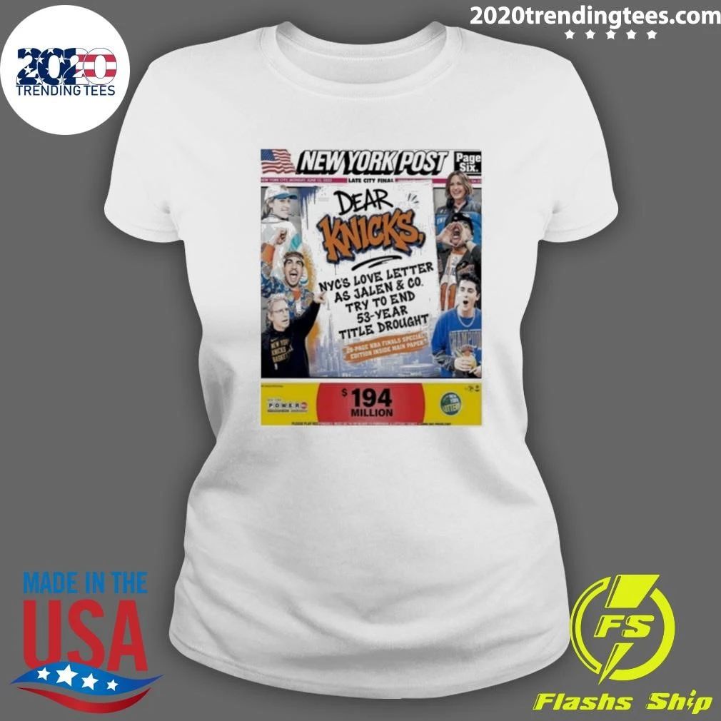 Jalen Brunson New York Knicks Dear Knicks Love Letter 2026 NBA Finals Shirt