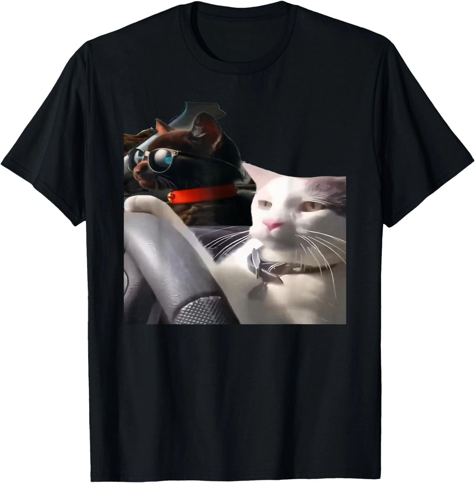 Cat Driving Meme T-Shirt ,Cat Lover Gift Tshirt, Unisex Tee