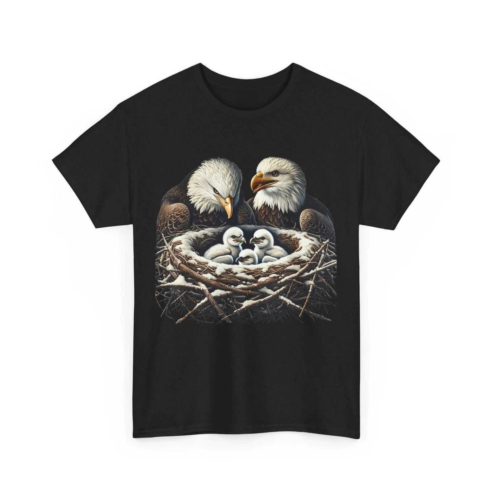 HOT Bald Eagle Shirt, Mom Dad Three Eaglet Bald Eagle Family Cute T-shirt