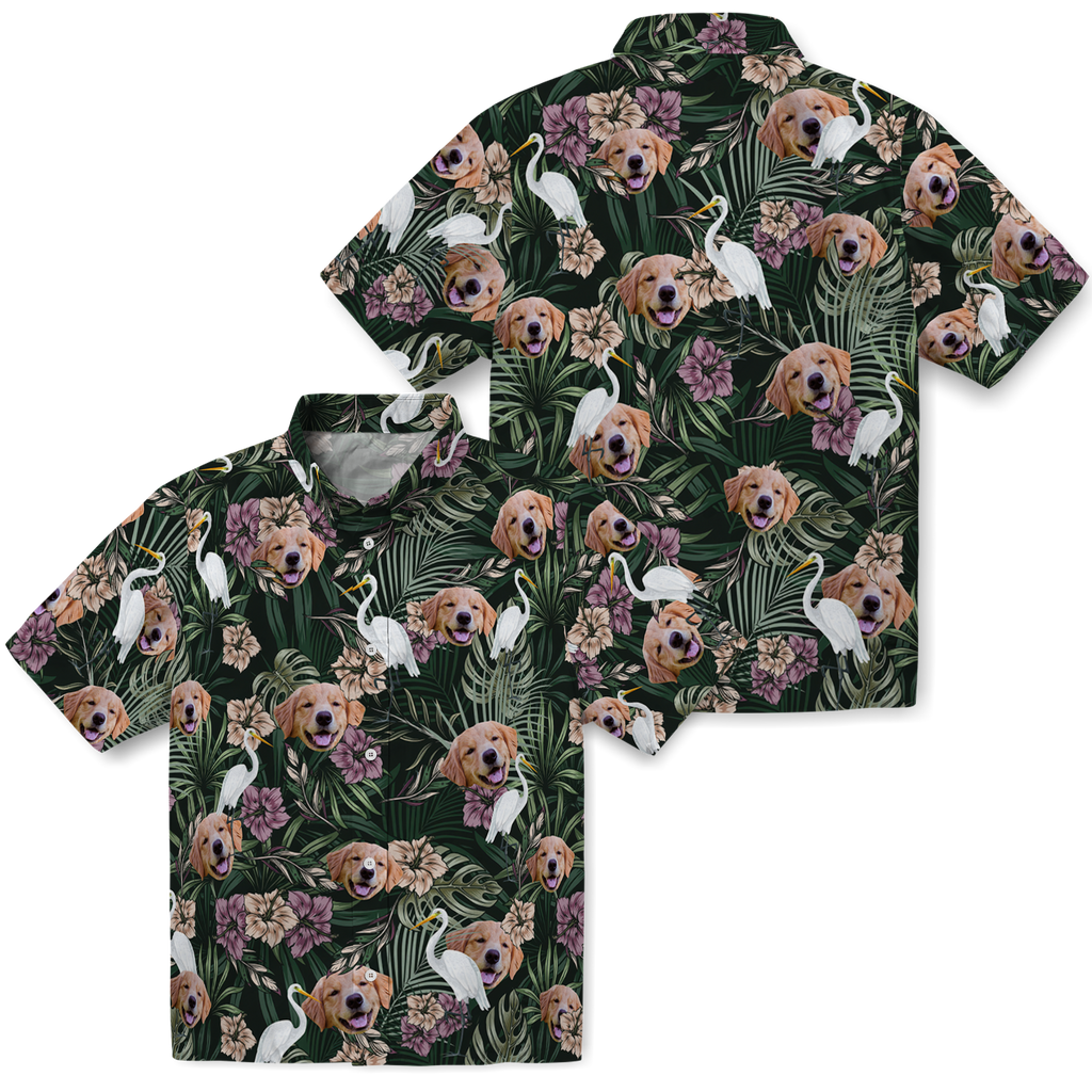 Vintage Egret Tropics | Aloha Custom Hawaiian Shirts with Faces or Logos