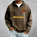 Washington Commanders Men's Half-Zip Denim Hoodie For Fan