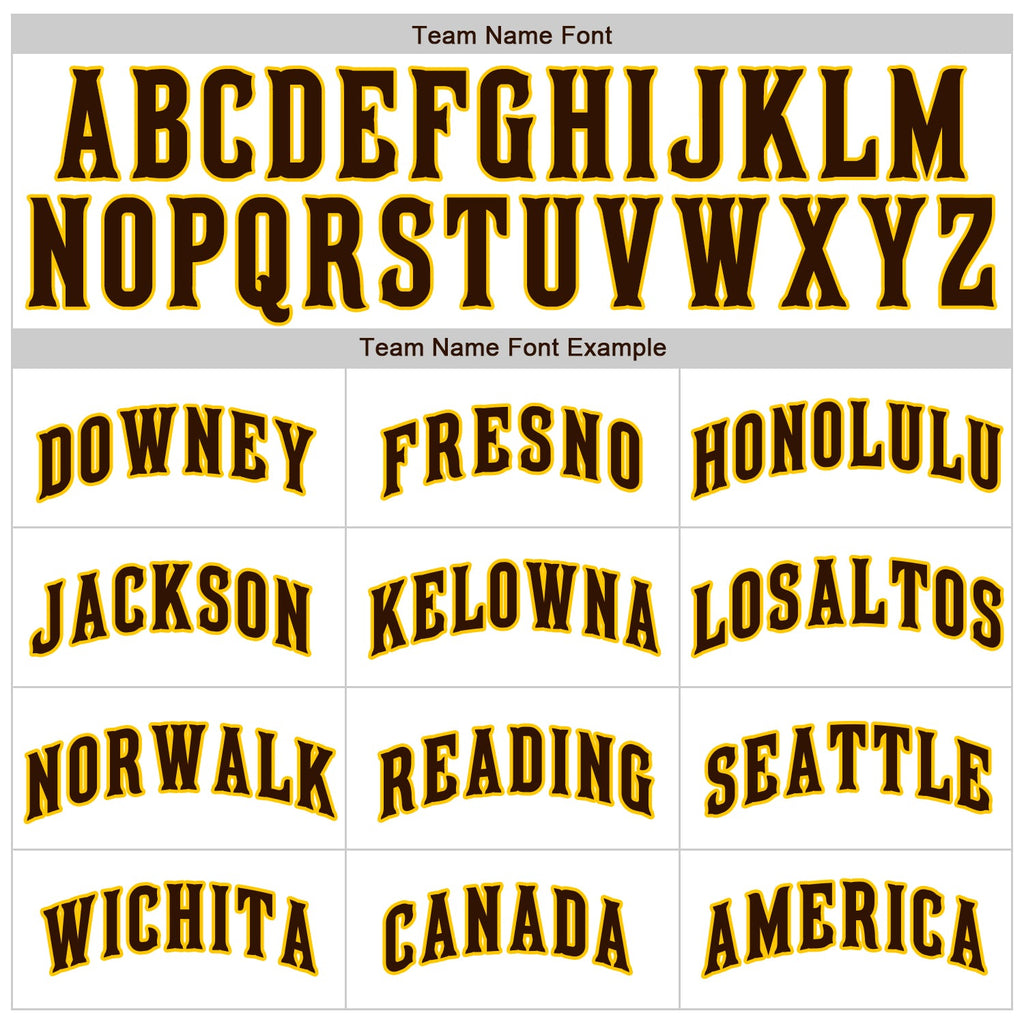 Custom White Brown Pinstripe Brown-Gold Authentic Baseball Jersey