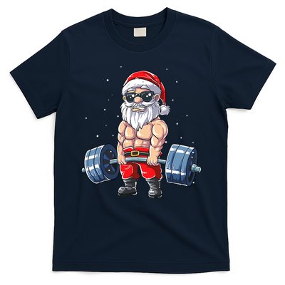 Weightlifting Santa Claus Christmas Fitness Gym T-Shirt